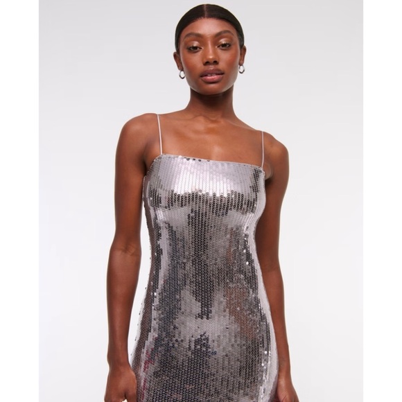 Abercrombie Straight Neck Sequin Midi Dress, size L - Picture 4 of 8